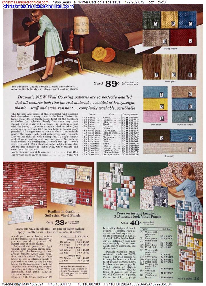 1966 Sears Fall Winter Catalog, Page 1151