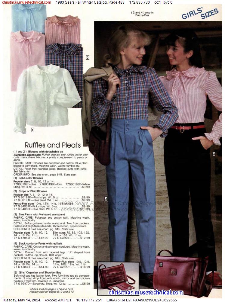 1983 Sears Fall Winter Catalog, Page 483