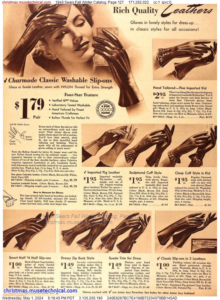 1940 Sears Fall Winter Catalog, Page 127