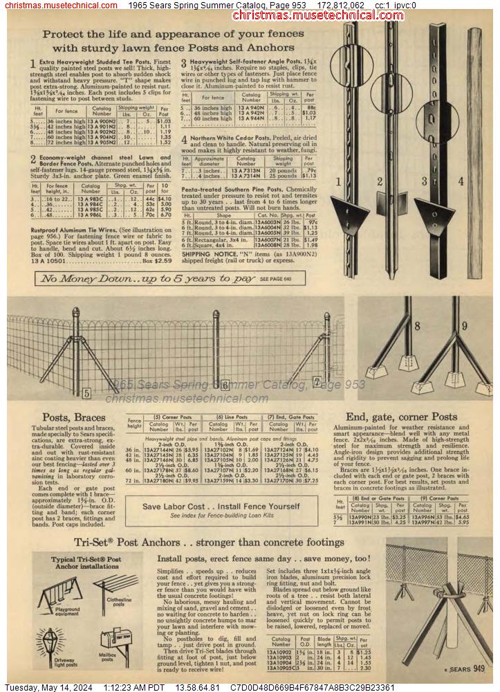 1965 Sears Spring Summer Catalog, Page 953