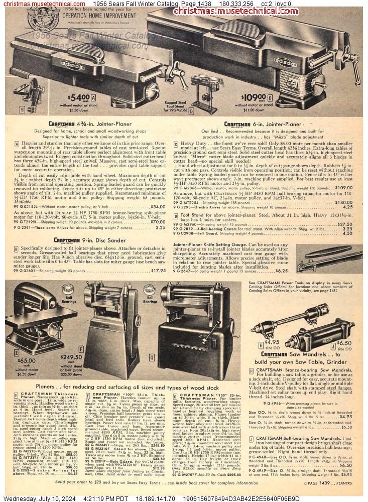 1956 Sears Fall Winter Catalog, Page 1438
