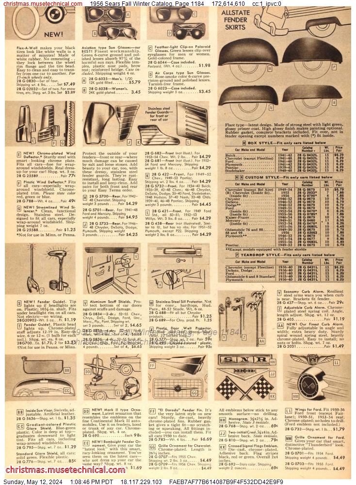 1956 Sears Fall Winter Catalog, Page 1184