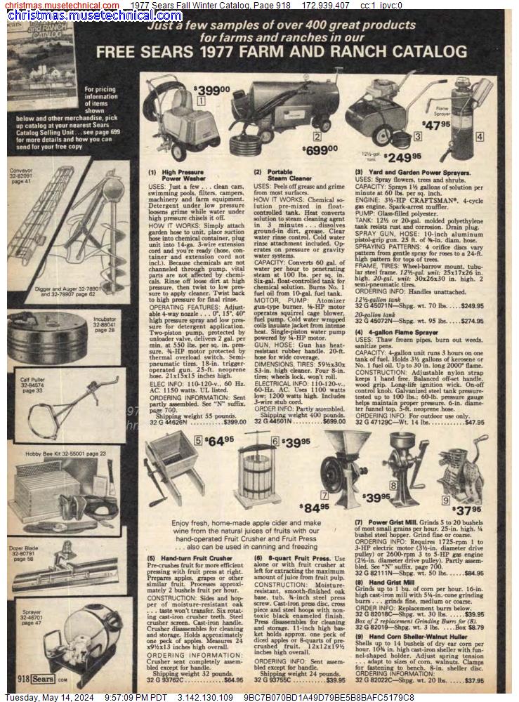 1977 Sears Fall Winter Catalog, Page 918