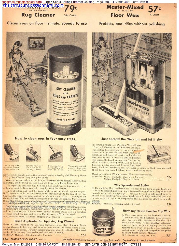 1946 Sears Spring Summer Catalog, Page 868