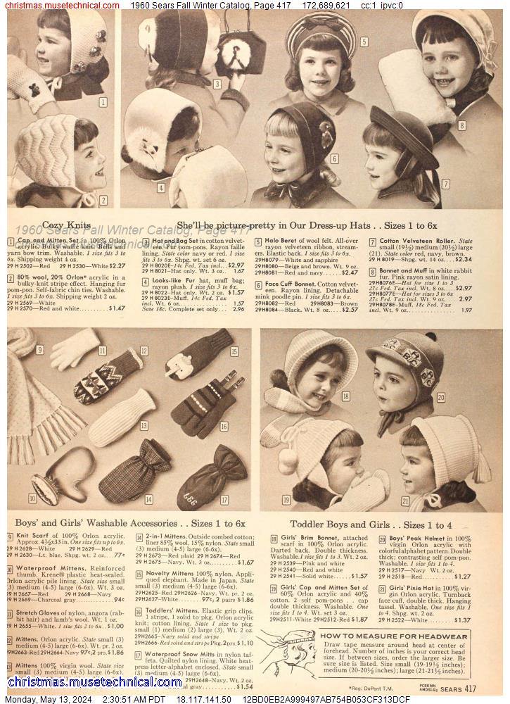 1960 Sears Fall Winter Catalog, Page 417