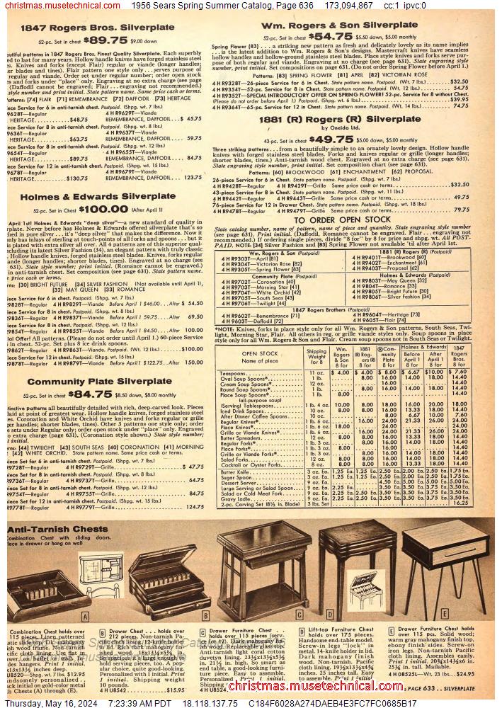 1956 Sears Spring Summer Catalog, Page 636