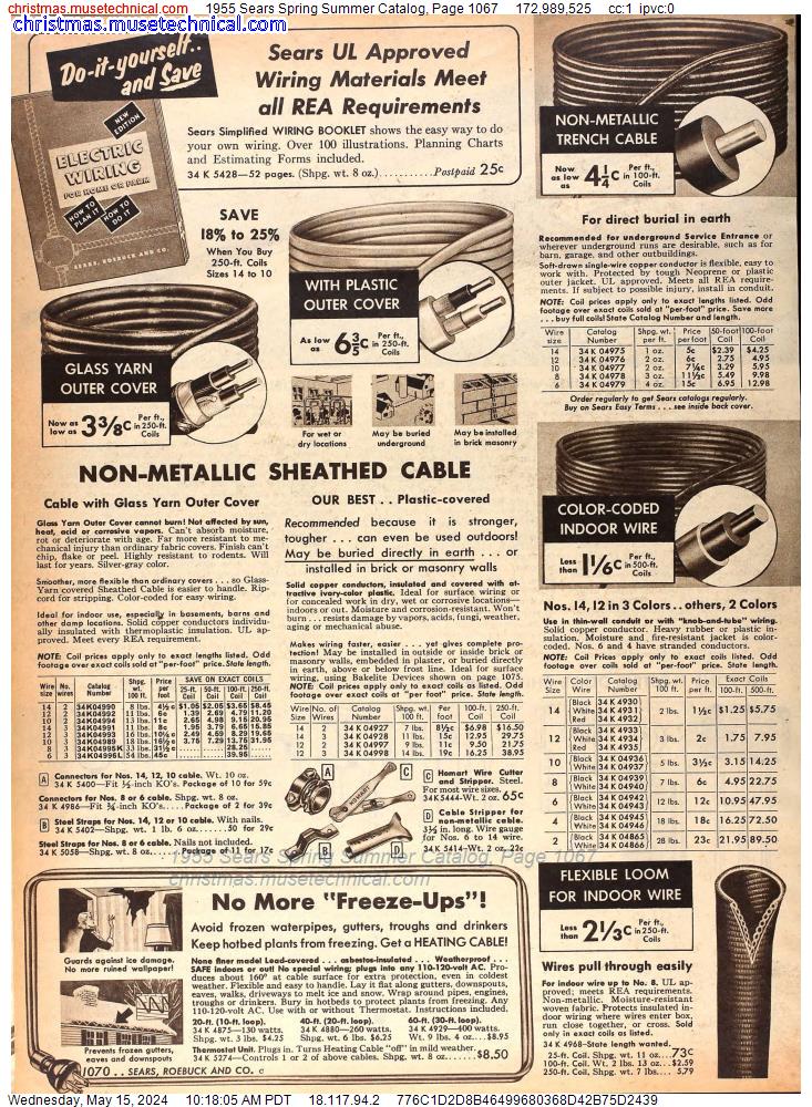 1955 Sears Spring Summer Catalog, Page 1067