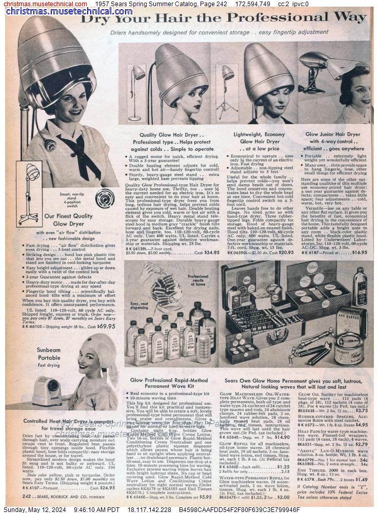 1957 Sears Spring Summer Catalog, Page 242