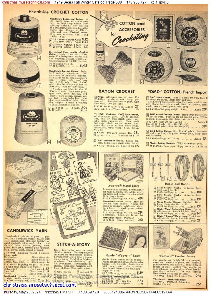 1949 Sears Fall Winter Catalog, Page 580