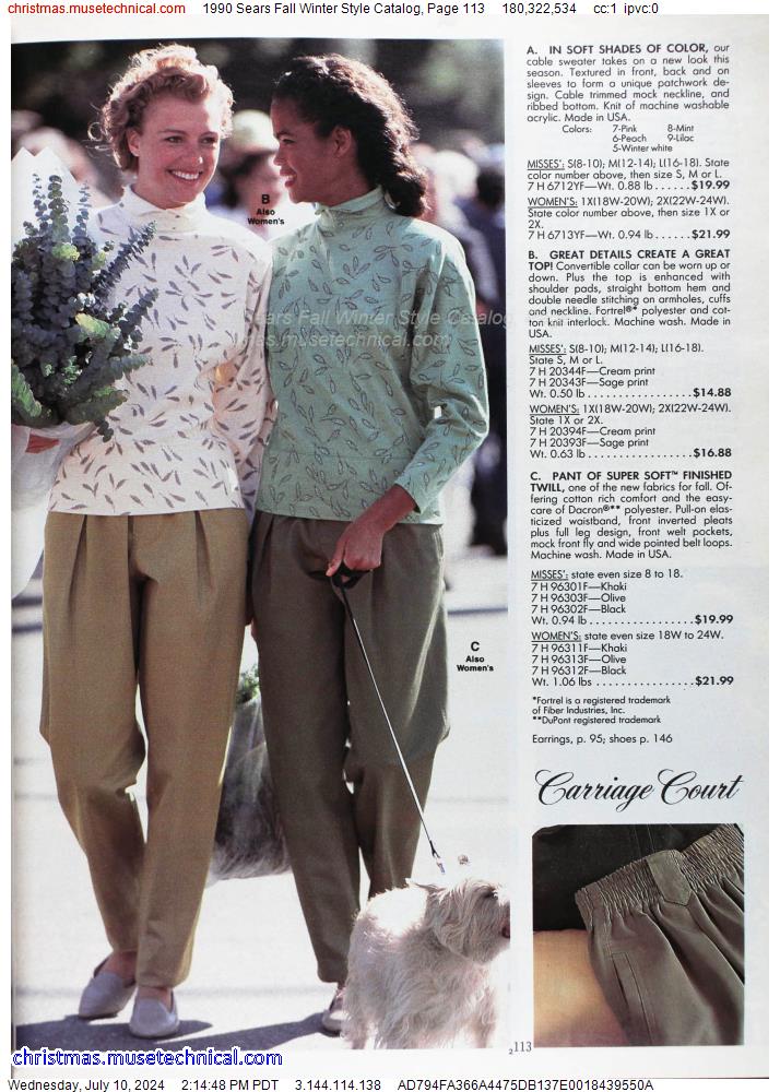 1990 Sears Fall Winter Style Catalog, Page 113