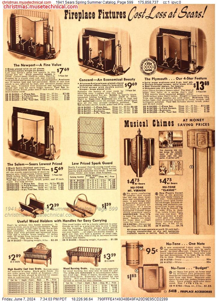1941 Sears Spring Summer Catalog, Page 599