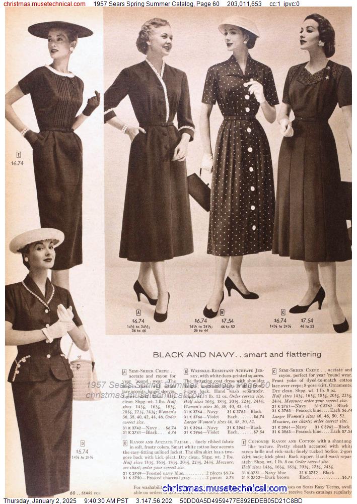 1957 Sears Spring Summer Catalog, Page 60