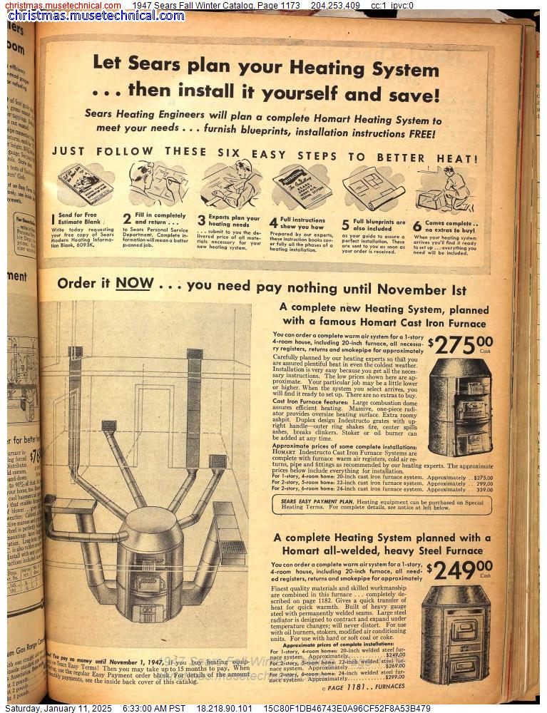 1947 Sears Fall Winter Catalog, Page 1173