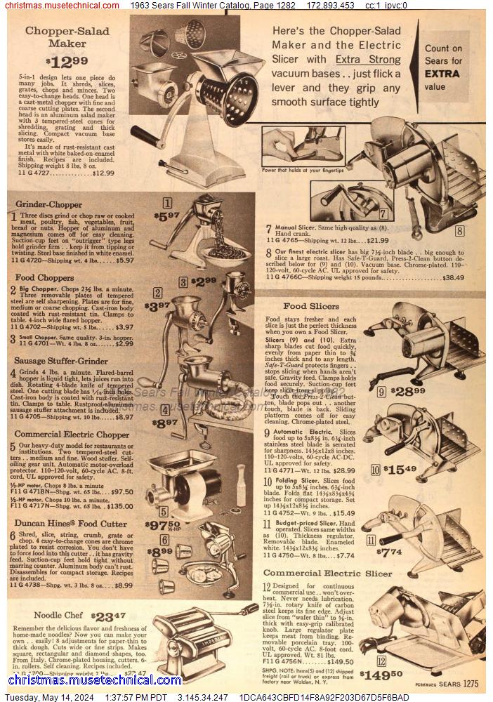 1963 Sears Fall Winter Catalog, Page 1282