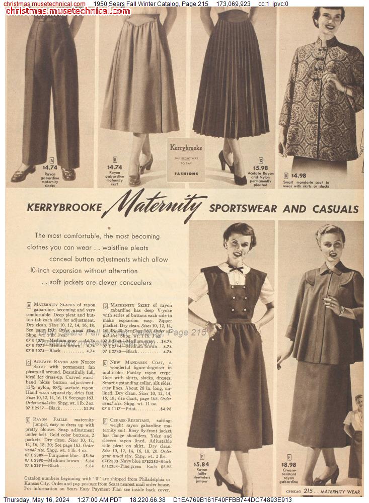 1950 Sears Fall Winter Catalog, Page 215