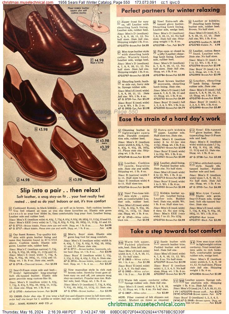 1956 Sears Fall Winter Catalog, Page 550