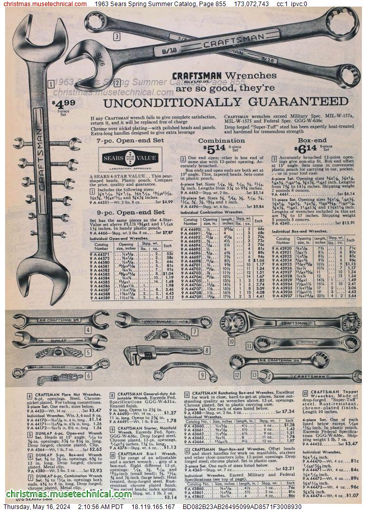 1963 Sears Spring Summer Catalog, Page 855