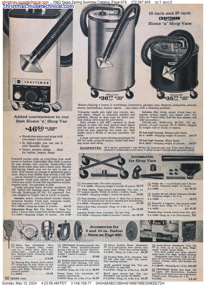 1963 Sears Spring Summer Catalog, Page 879
