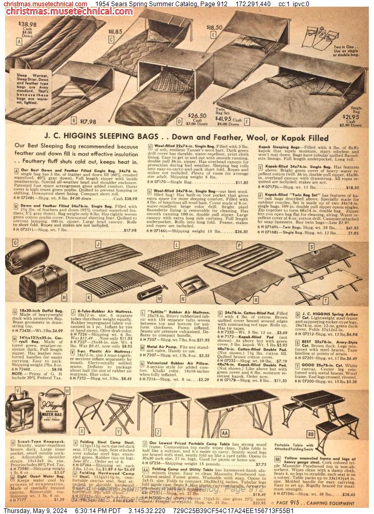 1954 Sears Spring Summer Catalog, Page 912