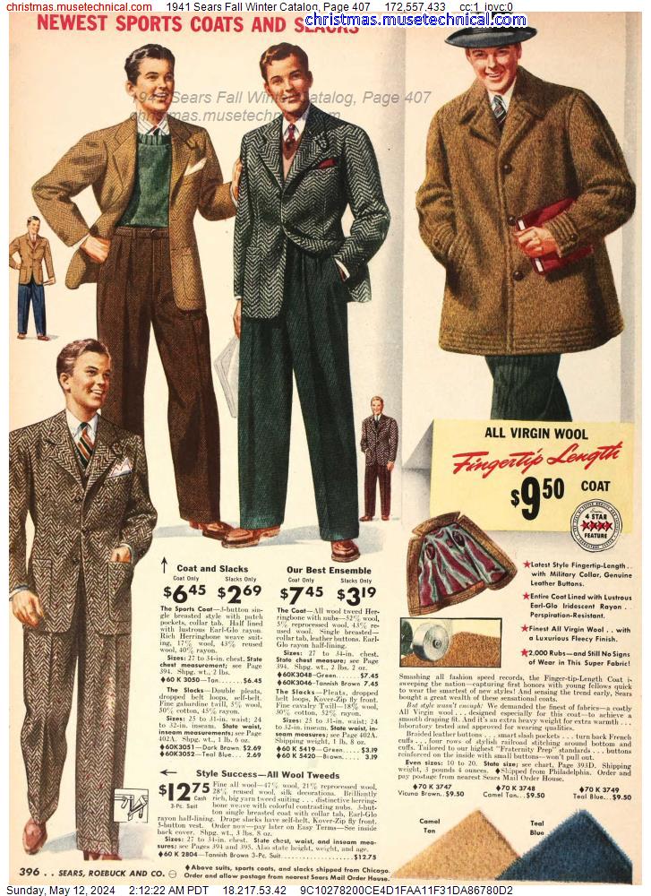 1941 Sears Fall Winter Catalog, Page 407