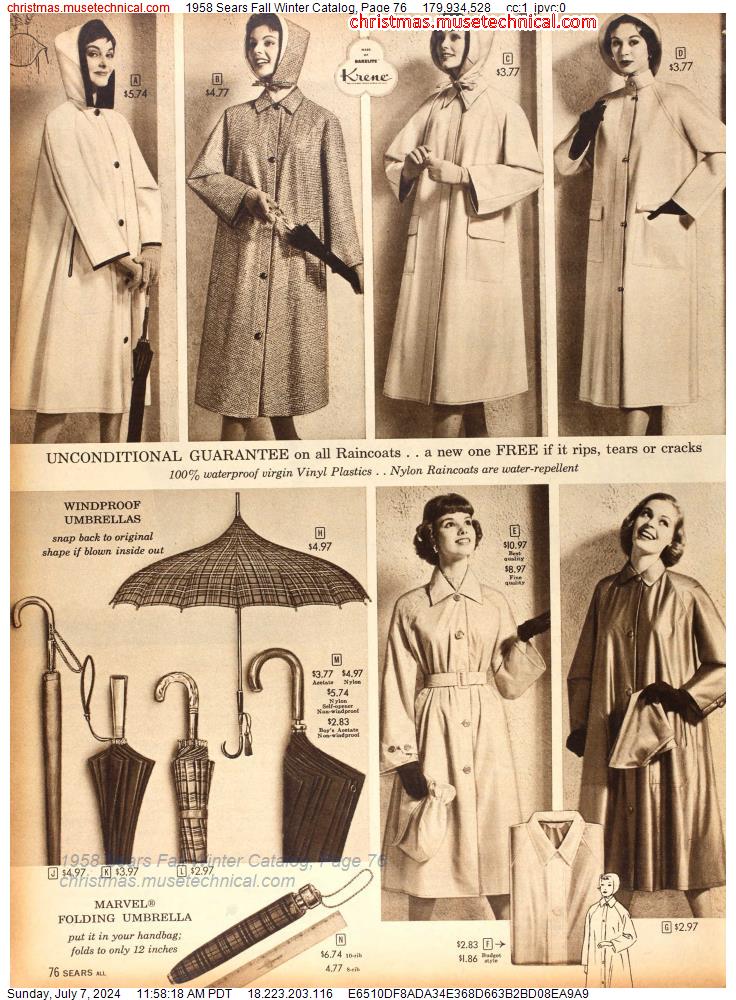 1958 Sears Fall Winter Catalog, Page 76