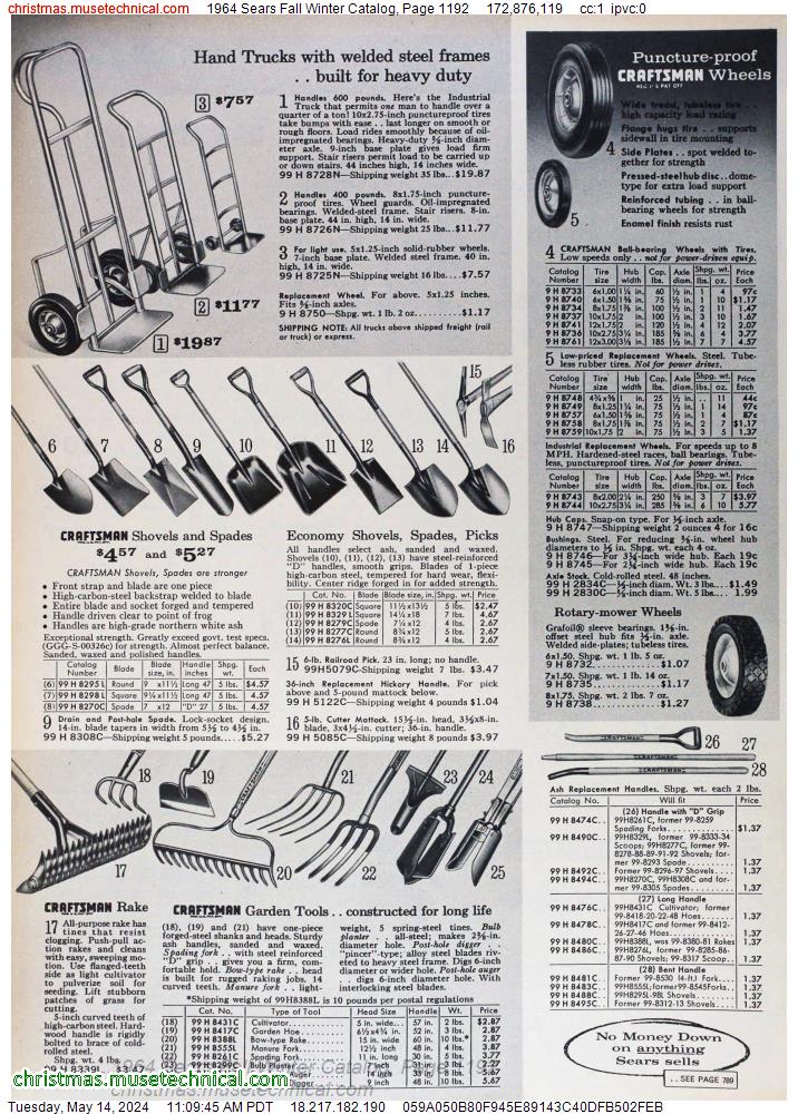 1964 Sears Fall Winter Catalog, Page 1192
