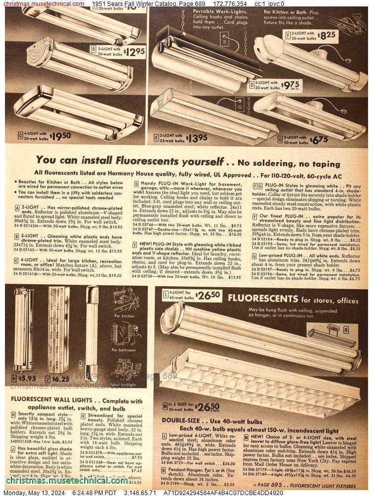 1951 Sears Fall Winter Catalog, Page 689