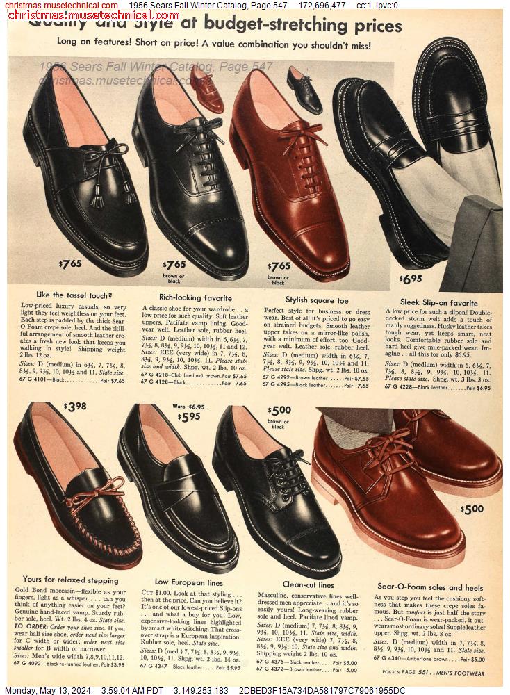 1956 Sears Fall Winter Catalog, Page 547