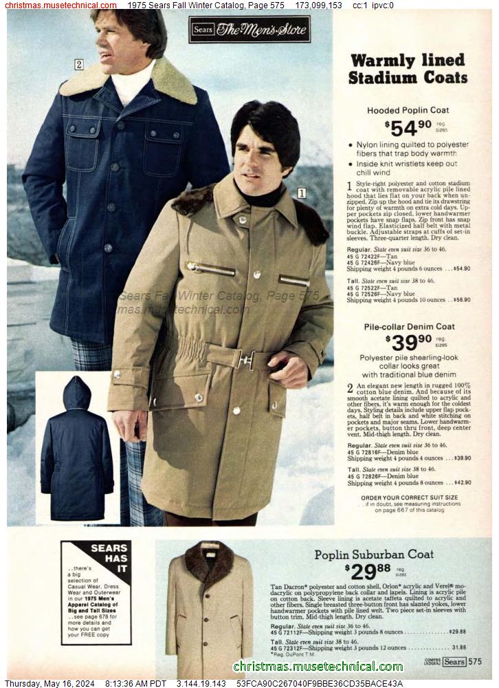 1975 Sears Fall Winter Catalog, Page 575