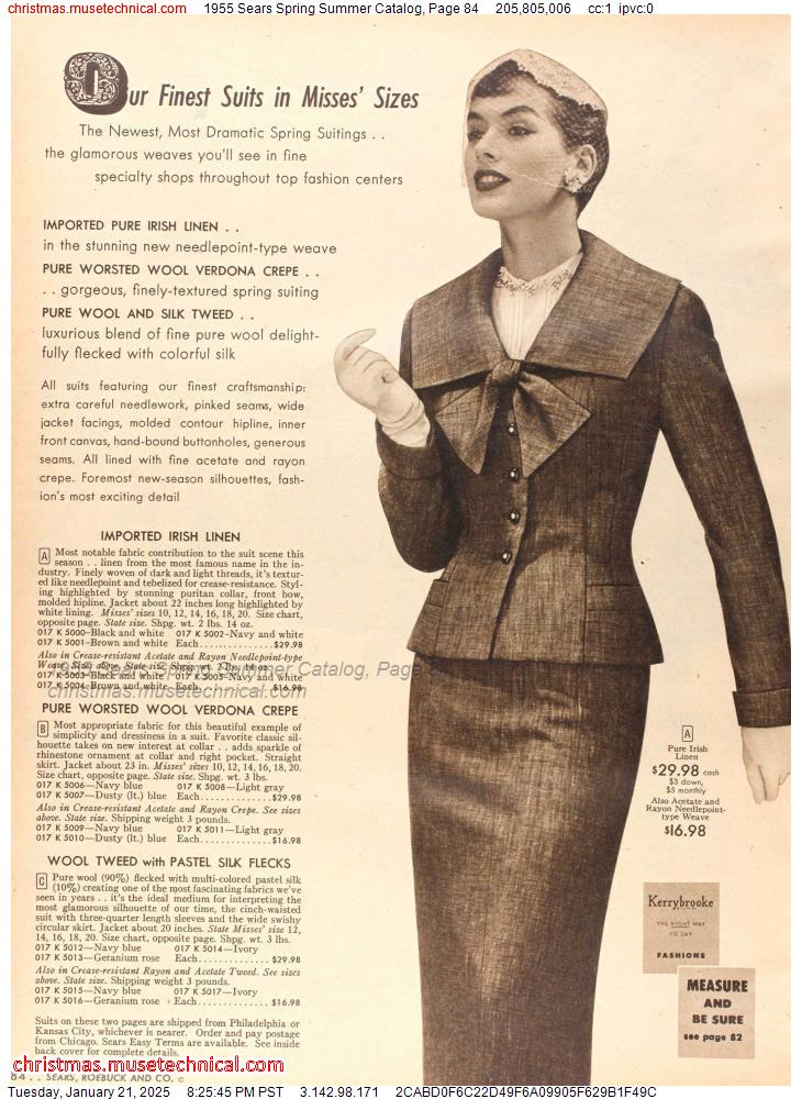 1955 Sears Spring Summer Catalog, Page 84