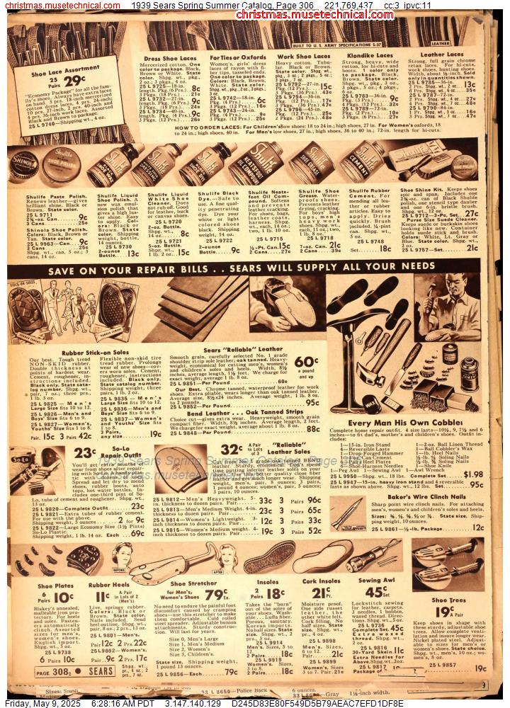 1939 Sears Spring Summer Catalog, Page 306