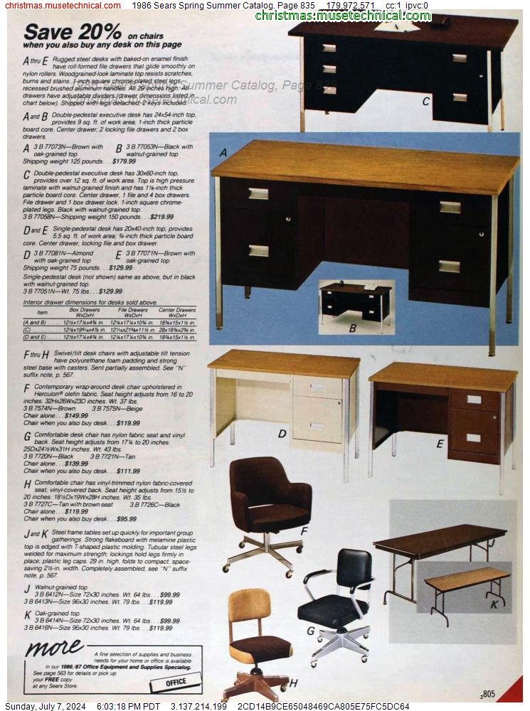 1986 Sears Spring Summer Catalog, Page 835