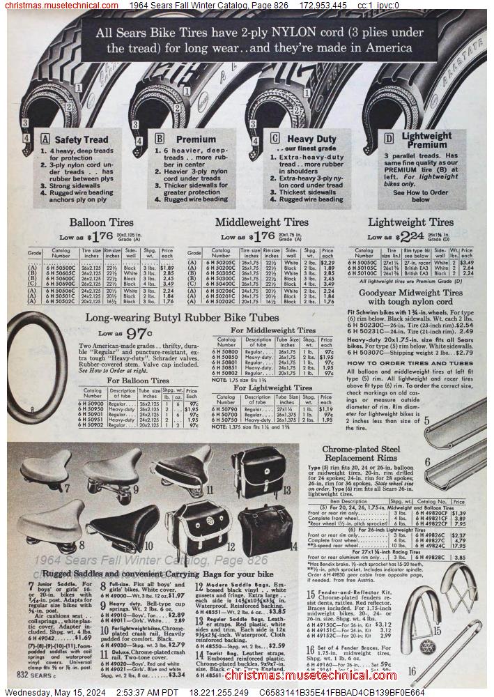 1964 Sears Fall Winter Catalog, Page 826