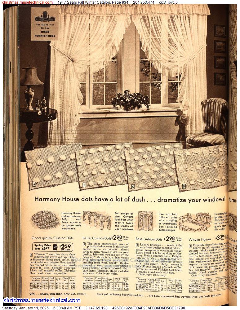 1947 Sears Fall Winter Catalog, Page 934