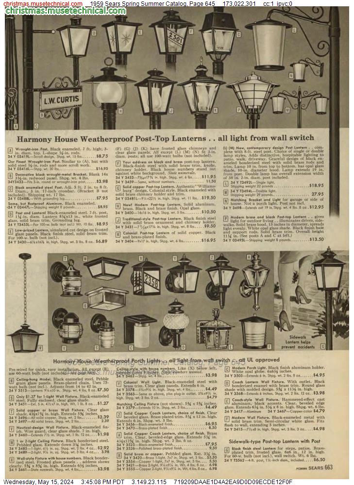 1959 Sears Spring Summer Catalog, Page 645