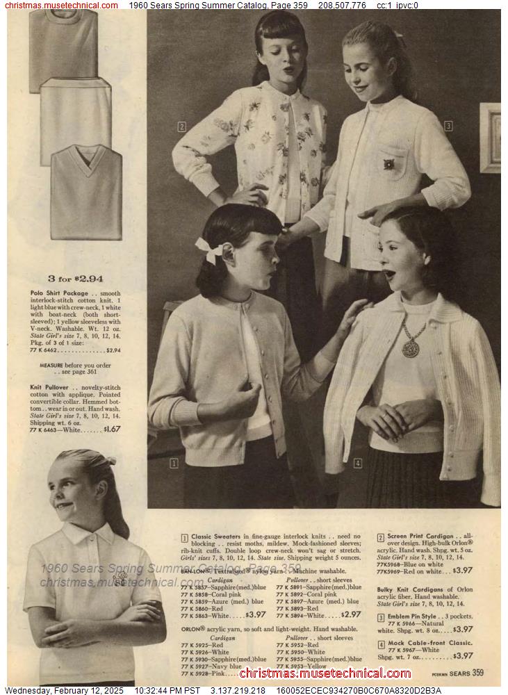 1960 Sears Spring Summer Catalog, Page 359