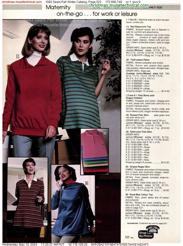 1983 Sears Fall Winter Catalog, Page 522
