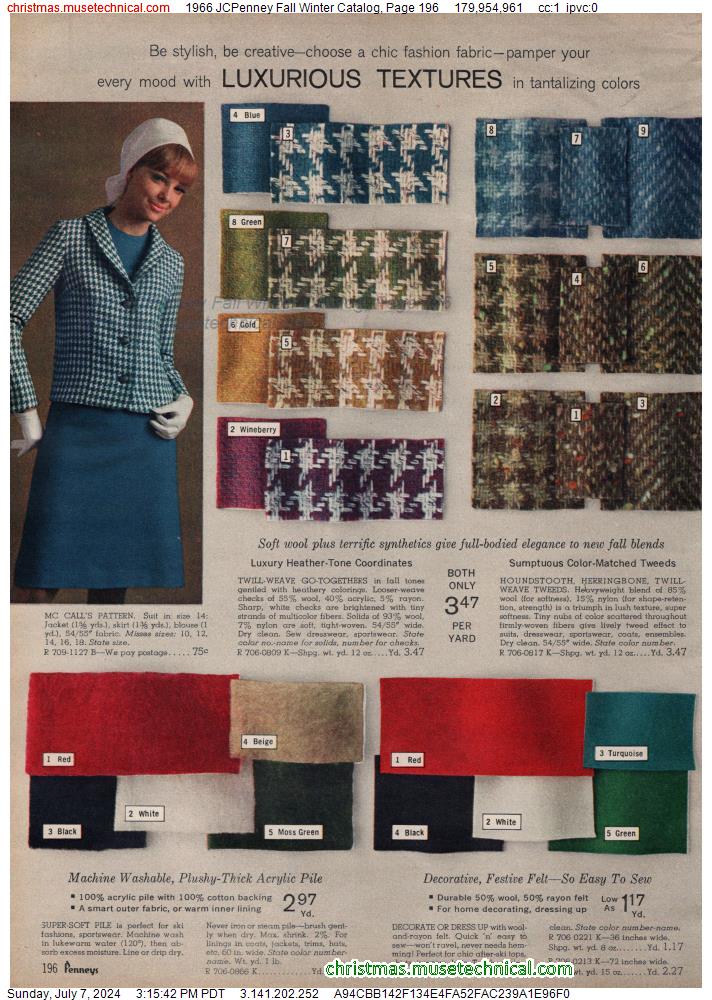 1966 JCPenney Fall Winter Catalog, Page 196