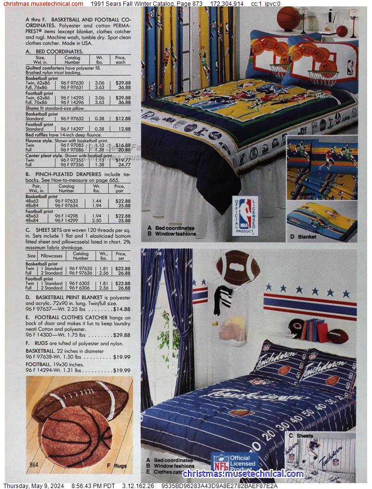 1991 Sears Fall Winter Catalog, Page 873