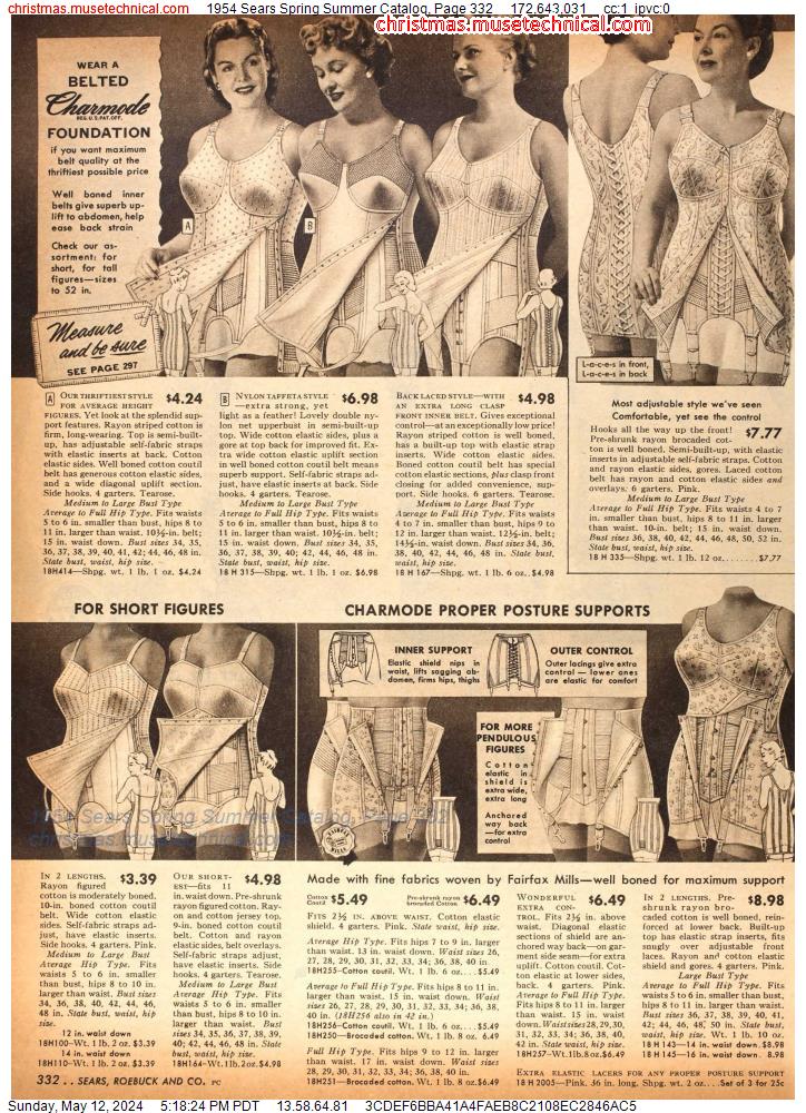 1954 Sears Spring Summer Catalog, Page 332