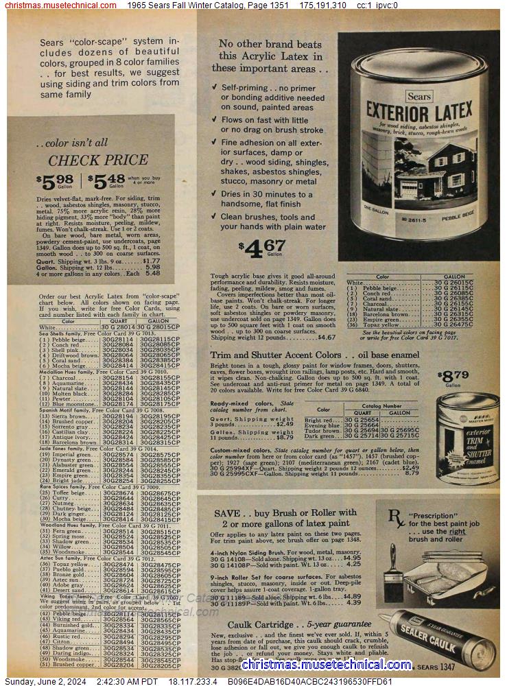 1965 Sears Fall Winter Catalog, Page 1351