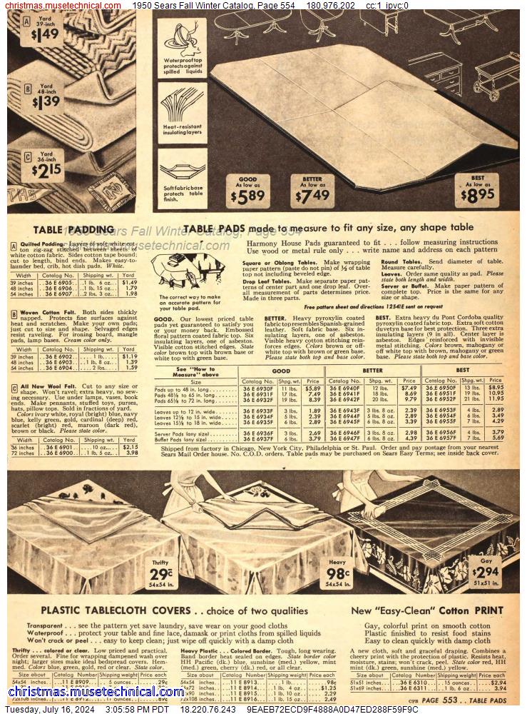 1950 Sears Fall Winter Catalog, Page 554