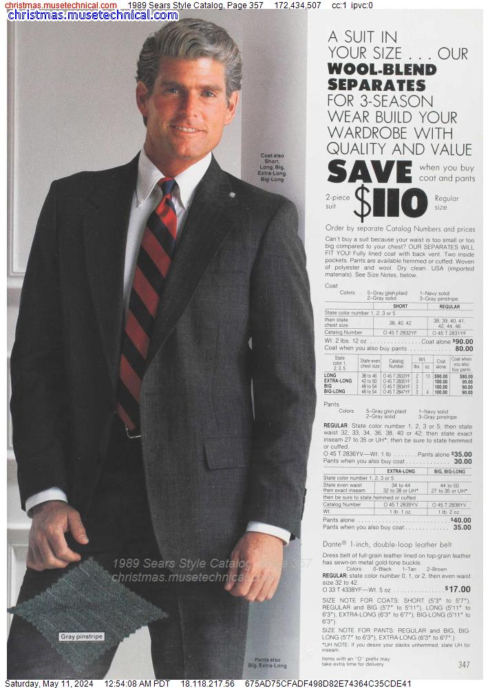 1989 Sears Style Catalog, Page 357