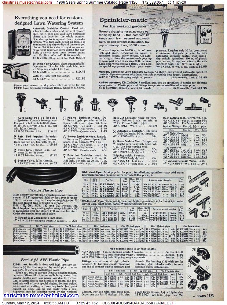 1966 Sears Spring Summer Catalog, Page 1126