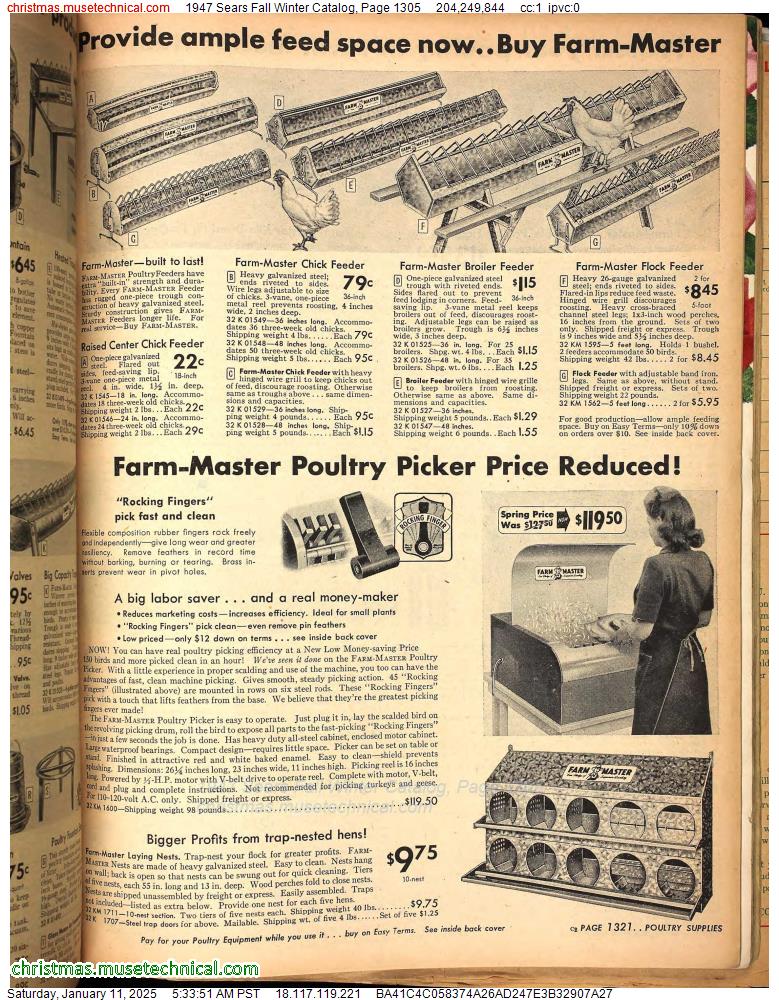 1947 Sears Fall Winter Catalog, Page 1305