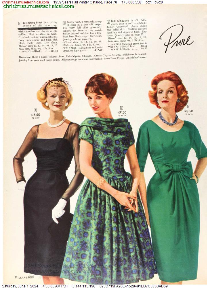 1959 Sears Fall Winter Catalog, Page 78