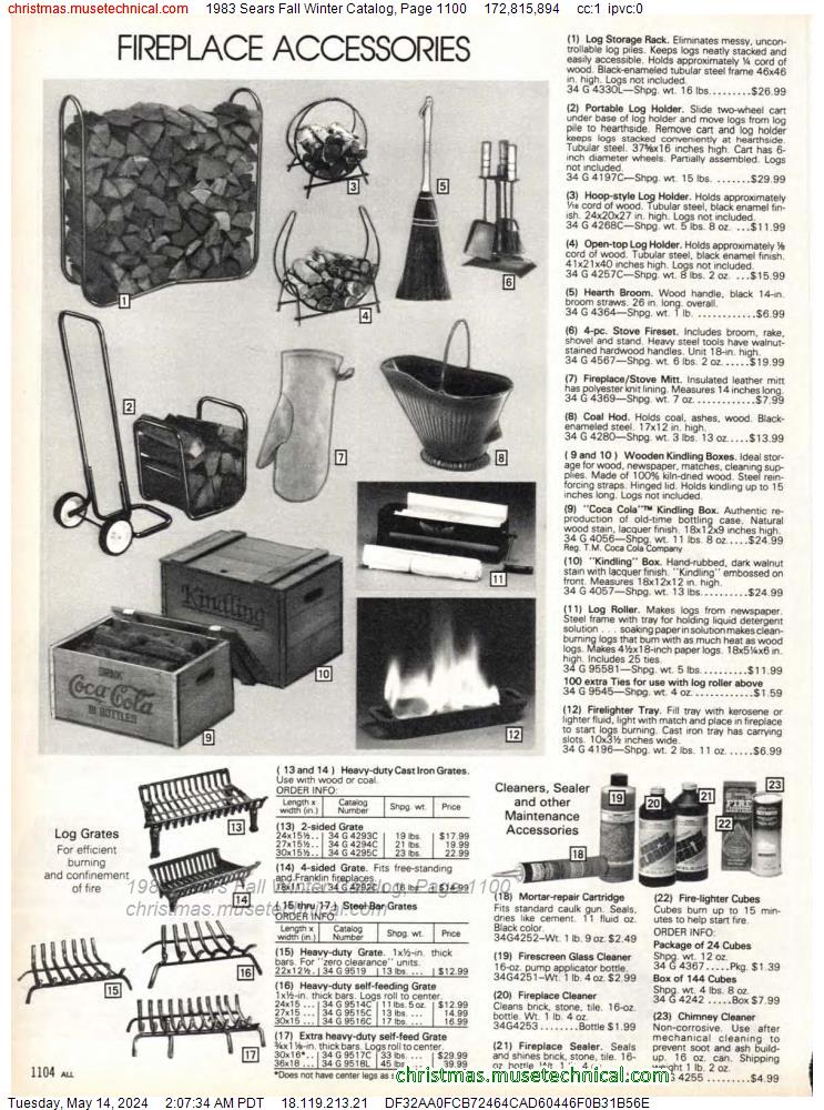 1983 Sears Fall Winter Catalog, Page 1100