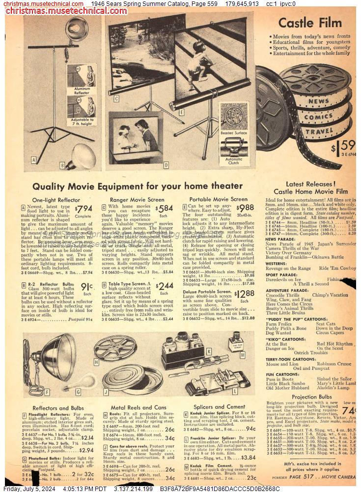 1946 Sears Spring Summer Catalog, Page 559