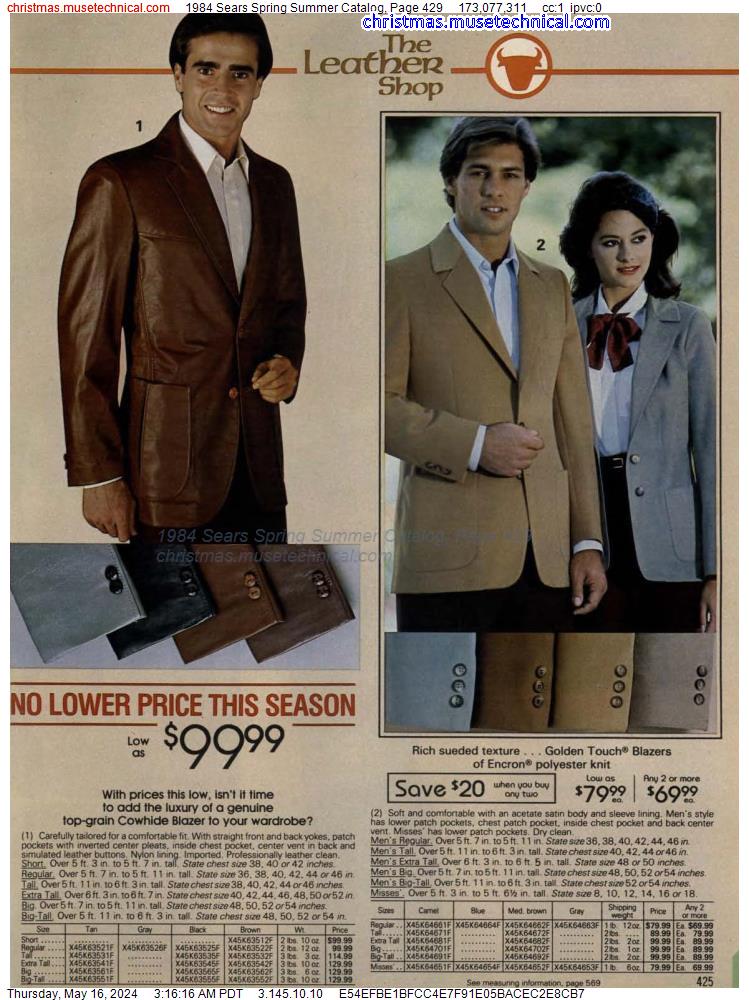 1984 Sears Spring Summer Catalog, Page 429