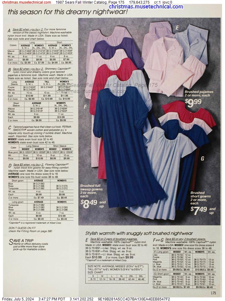 1987 Sears Fall Winter Catalog, Page 175